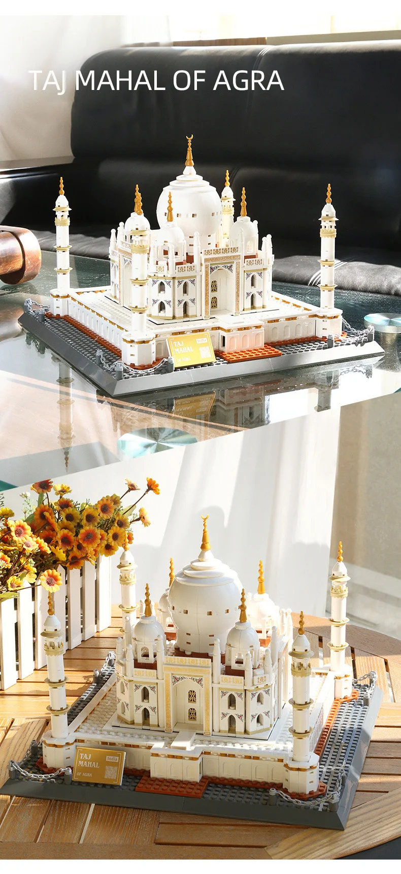 Weltberühmte historische Architektur Indien Taj Mahal in Agra Baustein-Sets Modell-Bausteine Spielzeug-Sammlung für Geschenke – Detail 6