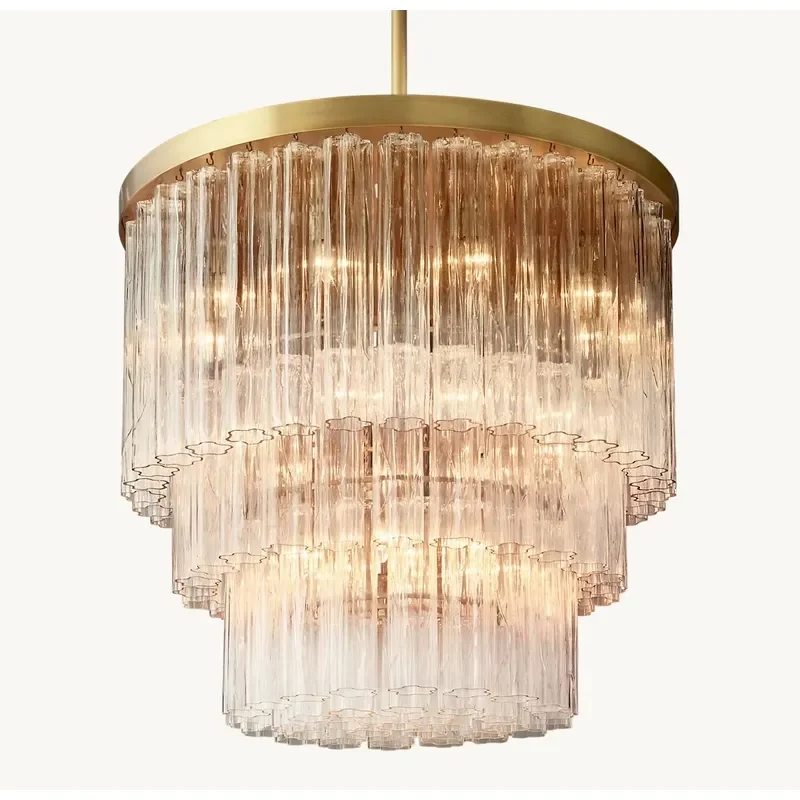 American Retro Luxury Crystal Chandelier Modern Ceiling Lamp for Dining Room Bedroom Villa High Duplex Home Decor Lighting