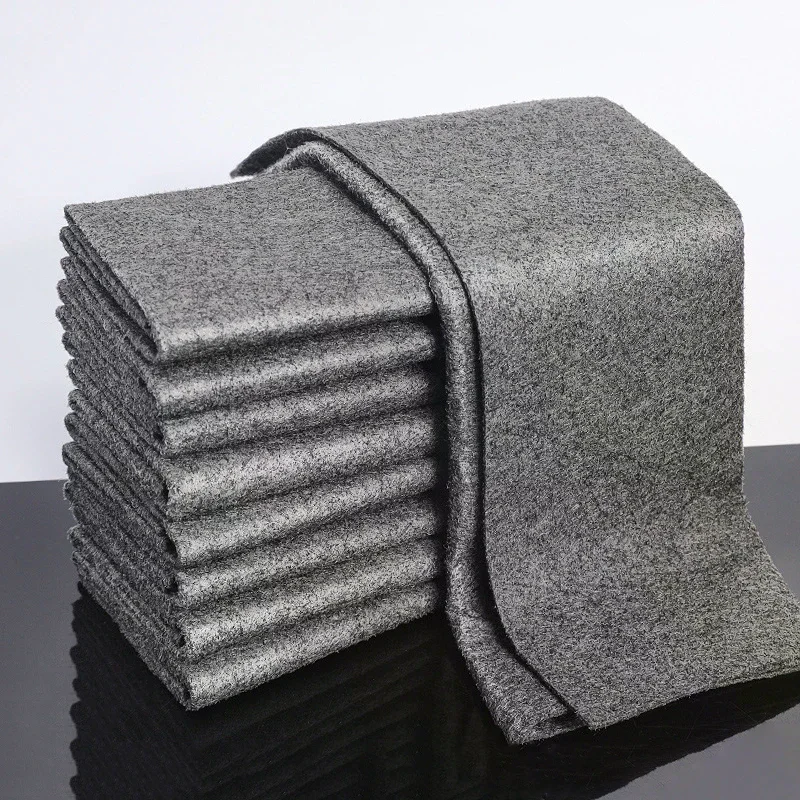 10 unids/set paño de limpieza grueso sin rastro sin marca de agua trapo de microfibra reutilizable toallas de limpieza rápida estropajo