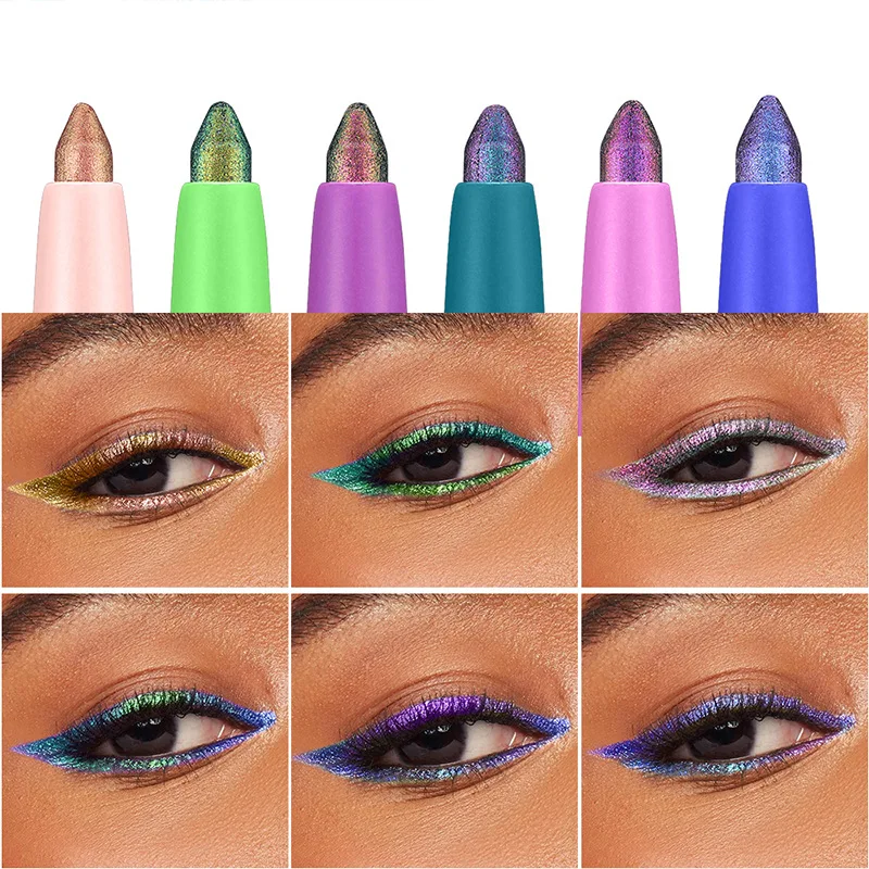 L'eyeliner in stick per ombretti che cambiano colore è impermeabile e è un colore liscio, confortevole, per il trucco degli occhi duraturo, ombretto glitterato