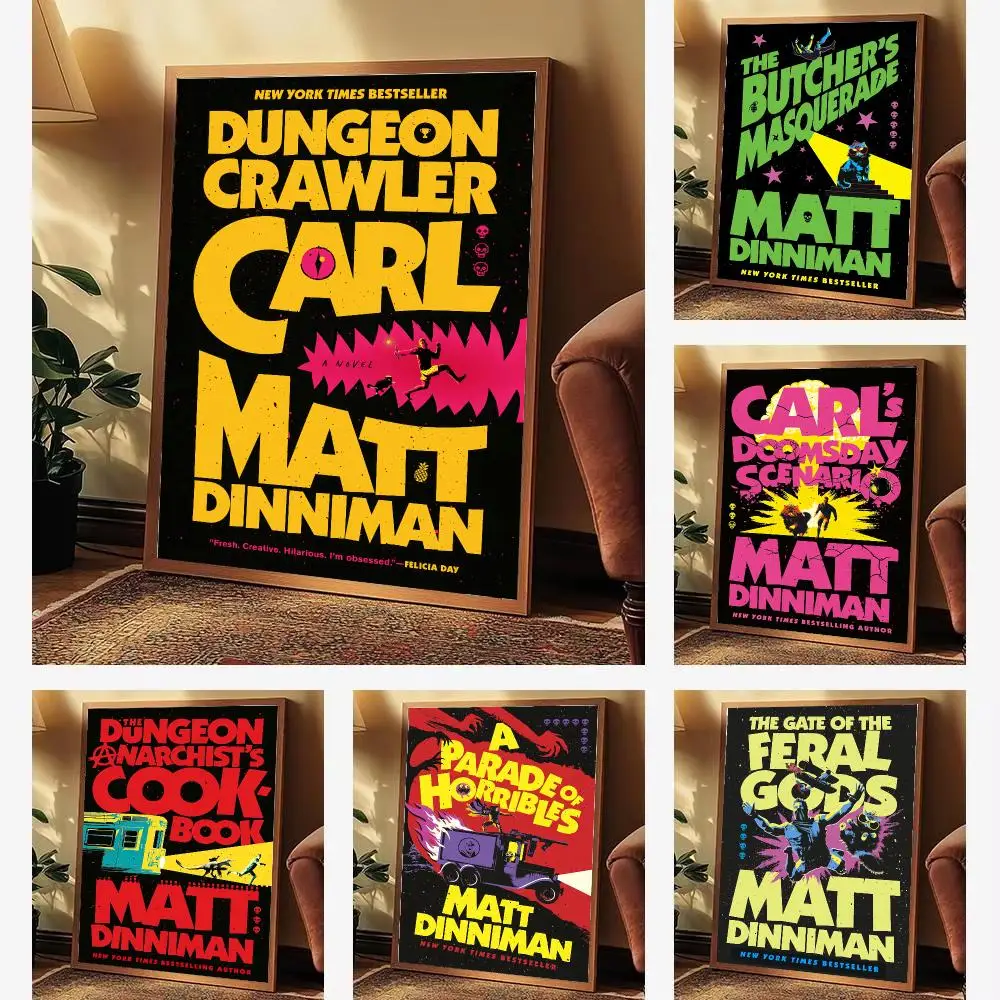 Retro Dungeon Crawler Carl Poster Aesthetic Wall Art Print for Living Room Bedroom Study Office Café Home Decor Stylish Gift