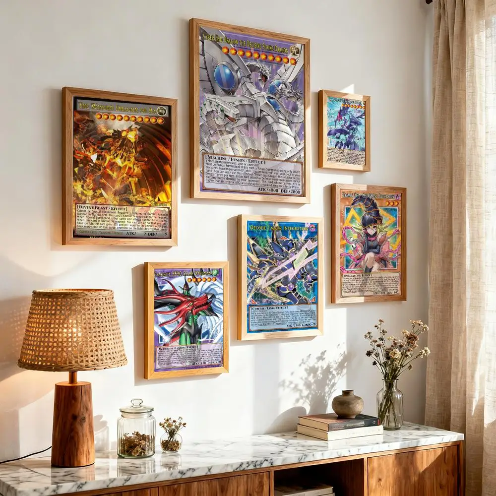 Anime Y-Yu-Gi-Oh Cards Painting Calligraphy Aesthetic Canvas Wall Poster Modern Room Bedroom Cafe Wall Artwork