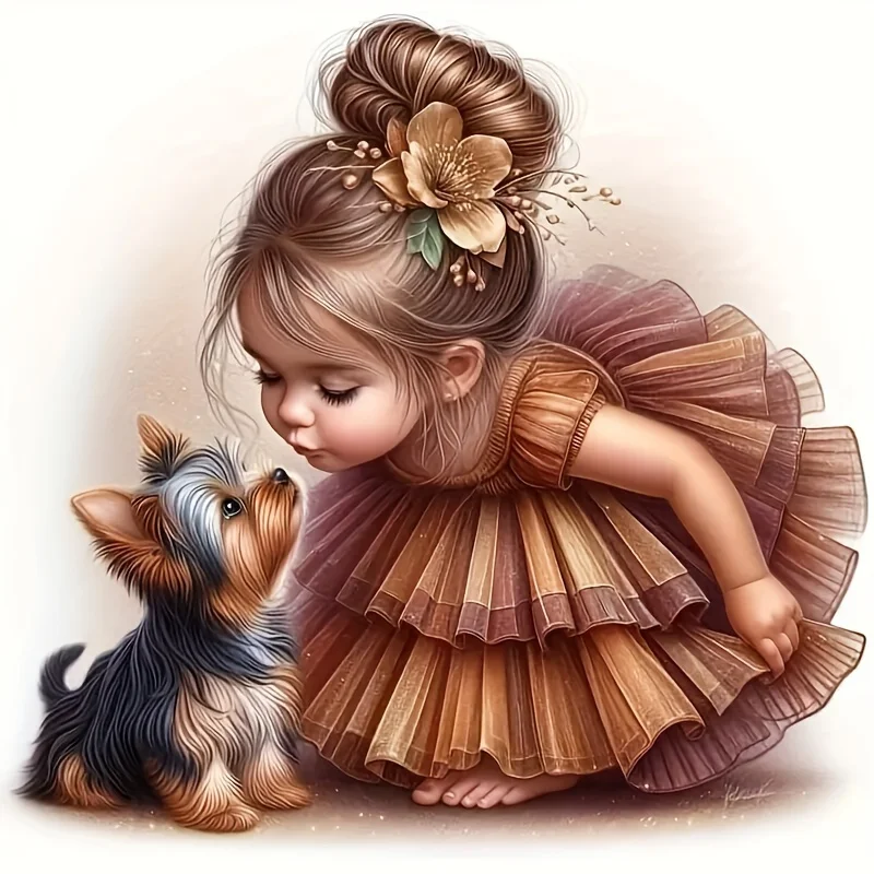 

Пазлы «Девочка целует собаку», 500/1024 элемента, сложная семейная игра для игровой комнаты, спальни, домашнего декора, подарок