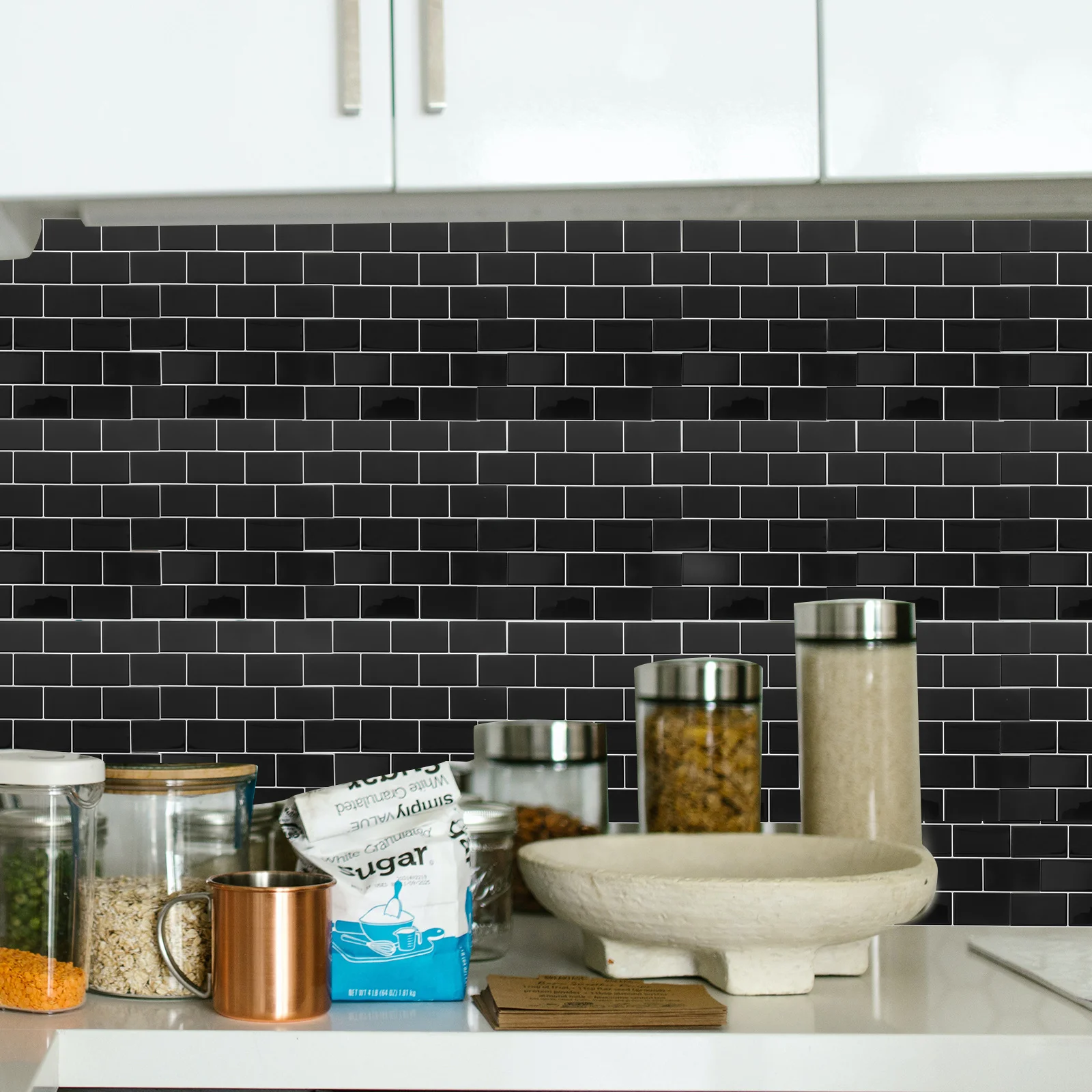 

1 Sheet Peel and Stick Wall Tiles Retro Self Adhesive for Kitchen Bathroom Easy Clean Tile Stickers Peel and Stick Wall Tiles