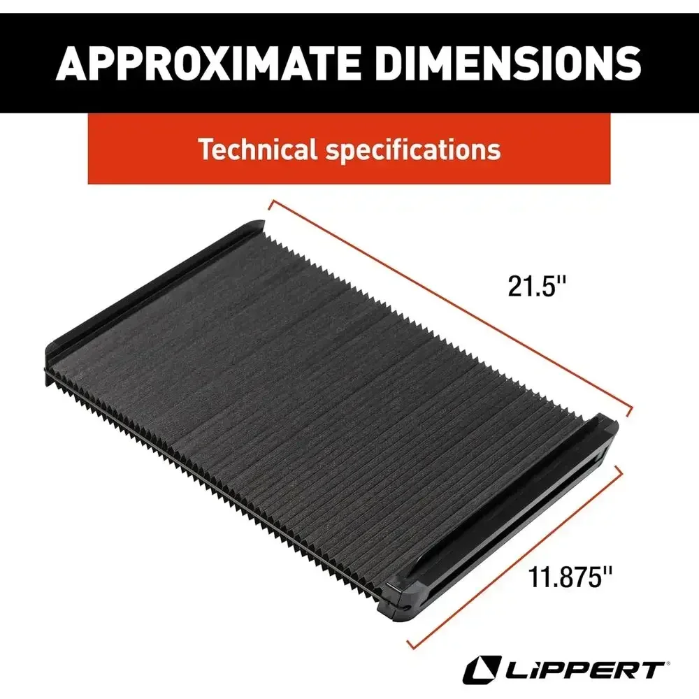 Lippert Thin Shade EcoCell Snap-On RV Window Shade for Prepped Entry Doors with Sun-Blocking Protection, Easy Sliding Operation,