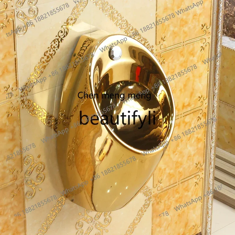 B178 Household ceramic gold urinal Adult wall-mounted automatic sensor urinal Hotel project