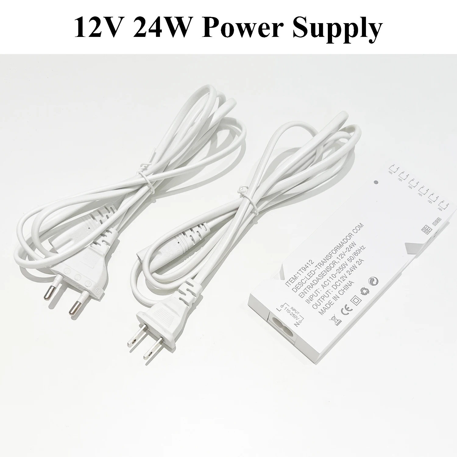 LED Driver with Cord AC 220V to DC 12V 24W 36W 60W 100W Light Transformer Power Supply JST Connector Dupont Port for Cabinet