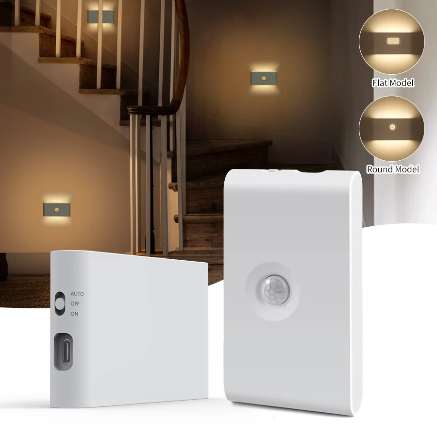 

Умный ночник с датчиком движения светодиодный, перезаряжаемая Беспроводная магнитная лампа для шкафа, кухни, лестницы
