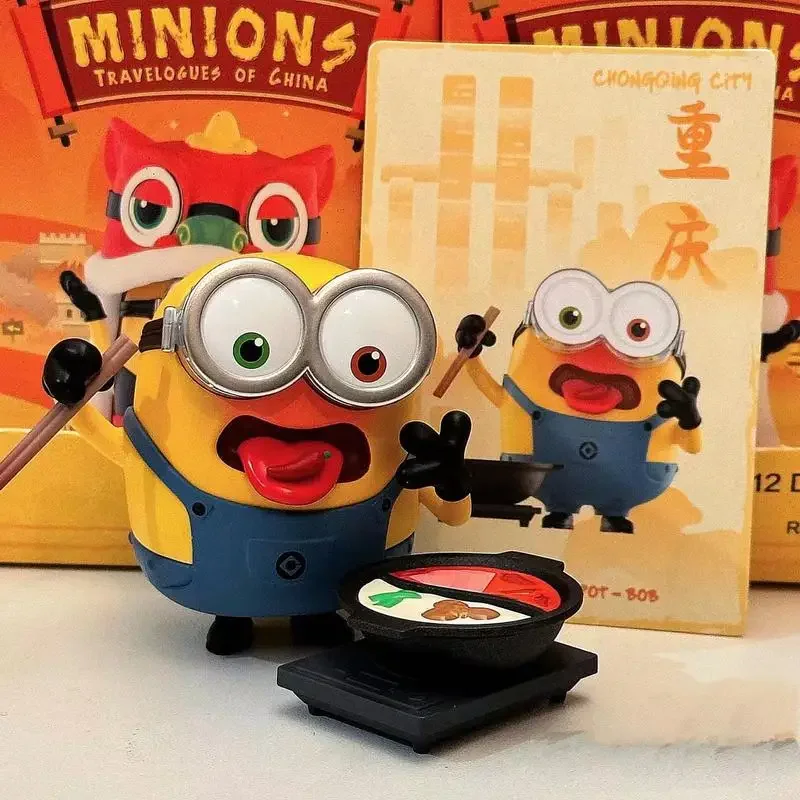 New Minions China Tour Series figure Blind Box giocattoli per bambini ornamenti Desktop scatola a sorpresa anno dei regali del drago