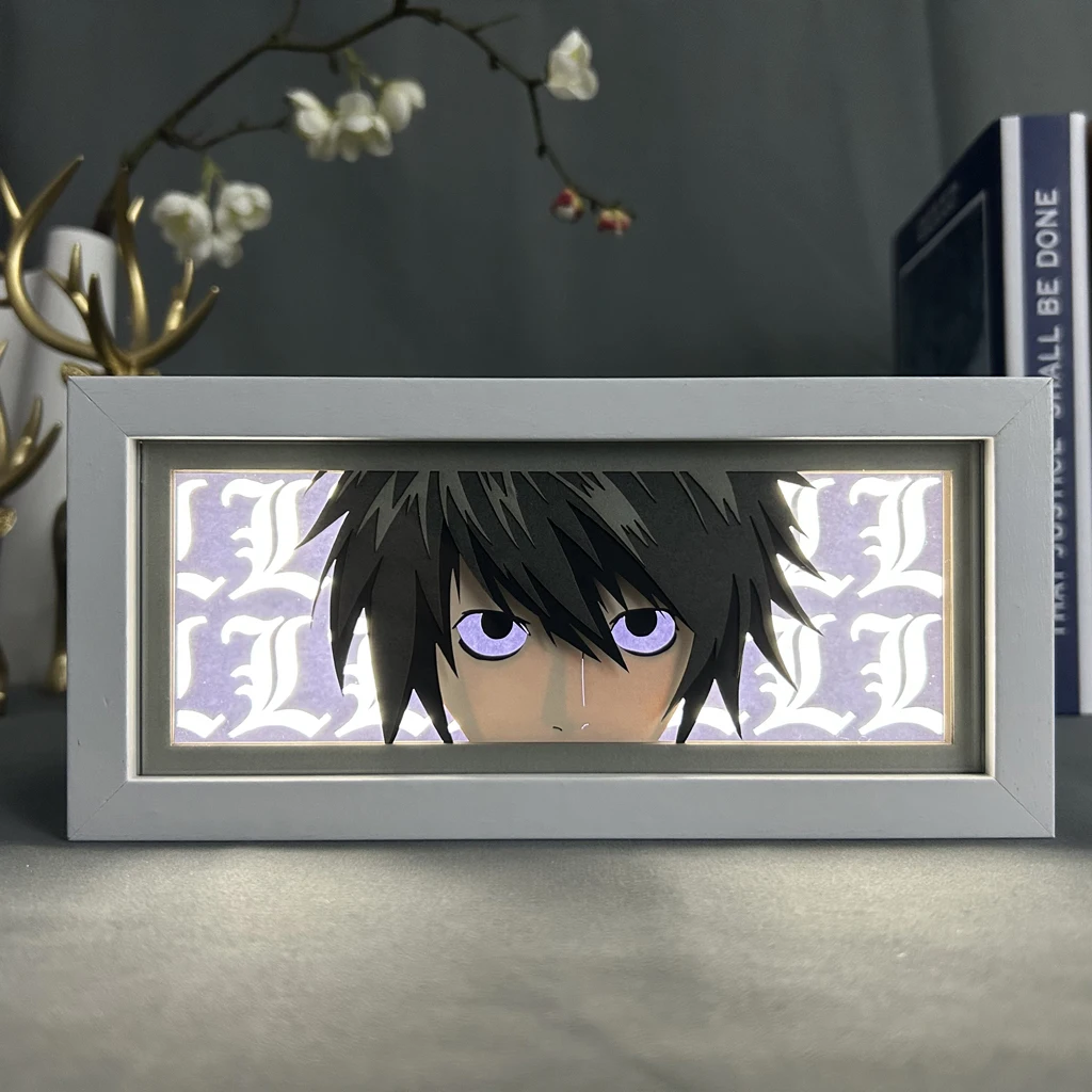 Home Decor Paper Cut Led Light Box Room Decorations For Men Manga Table Lamp Anime Figures Eyes Death Note Personalized Gift