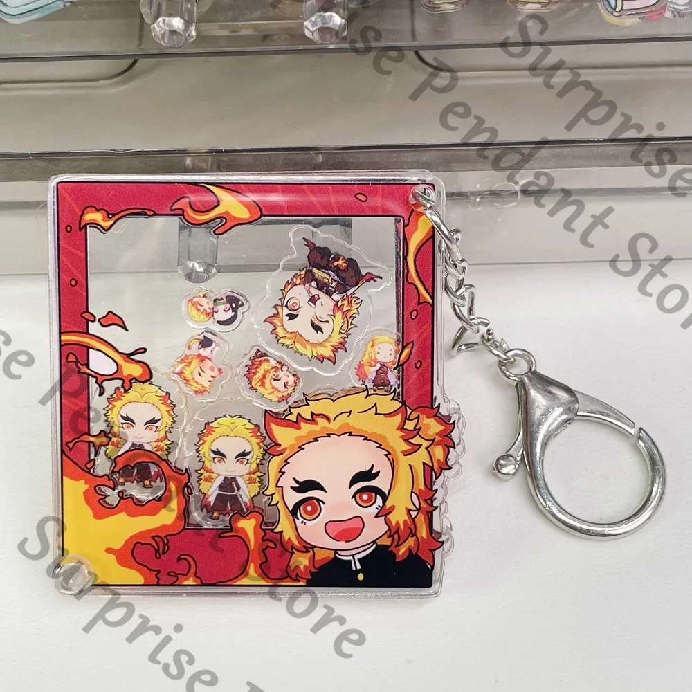 Demon Slayer DIY Shake shake llavero colgante Kamado Nezuko Kochou Shinobu Rengoku Kyoujurou Agatsuma Zenitsu lindo regalo