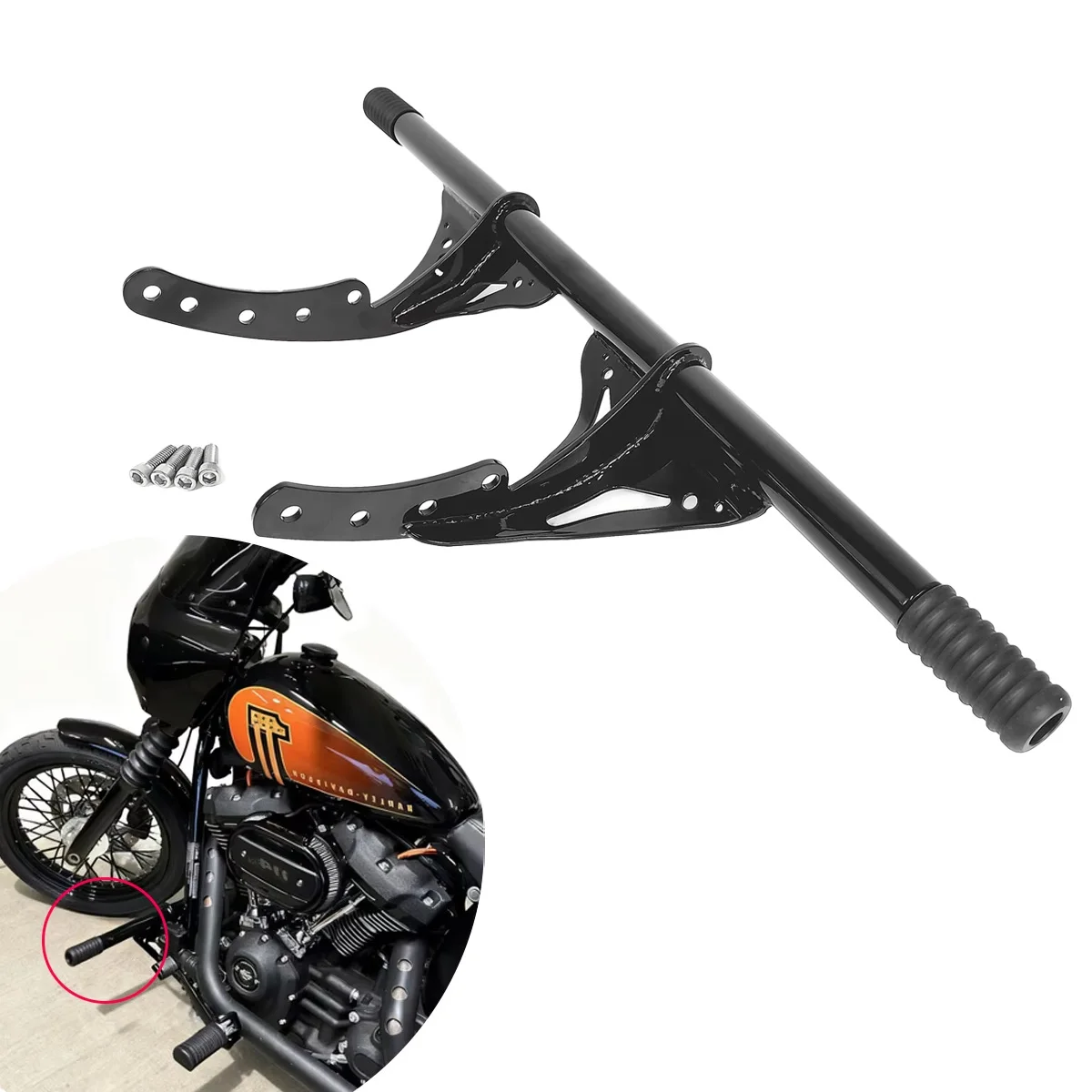 

For Harley Softail Low Rider ST Street Bob Fat Boy Breakout 2018-2025 Motorcycle Front Highway Footpegs Engine Guard Crash Bar