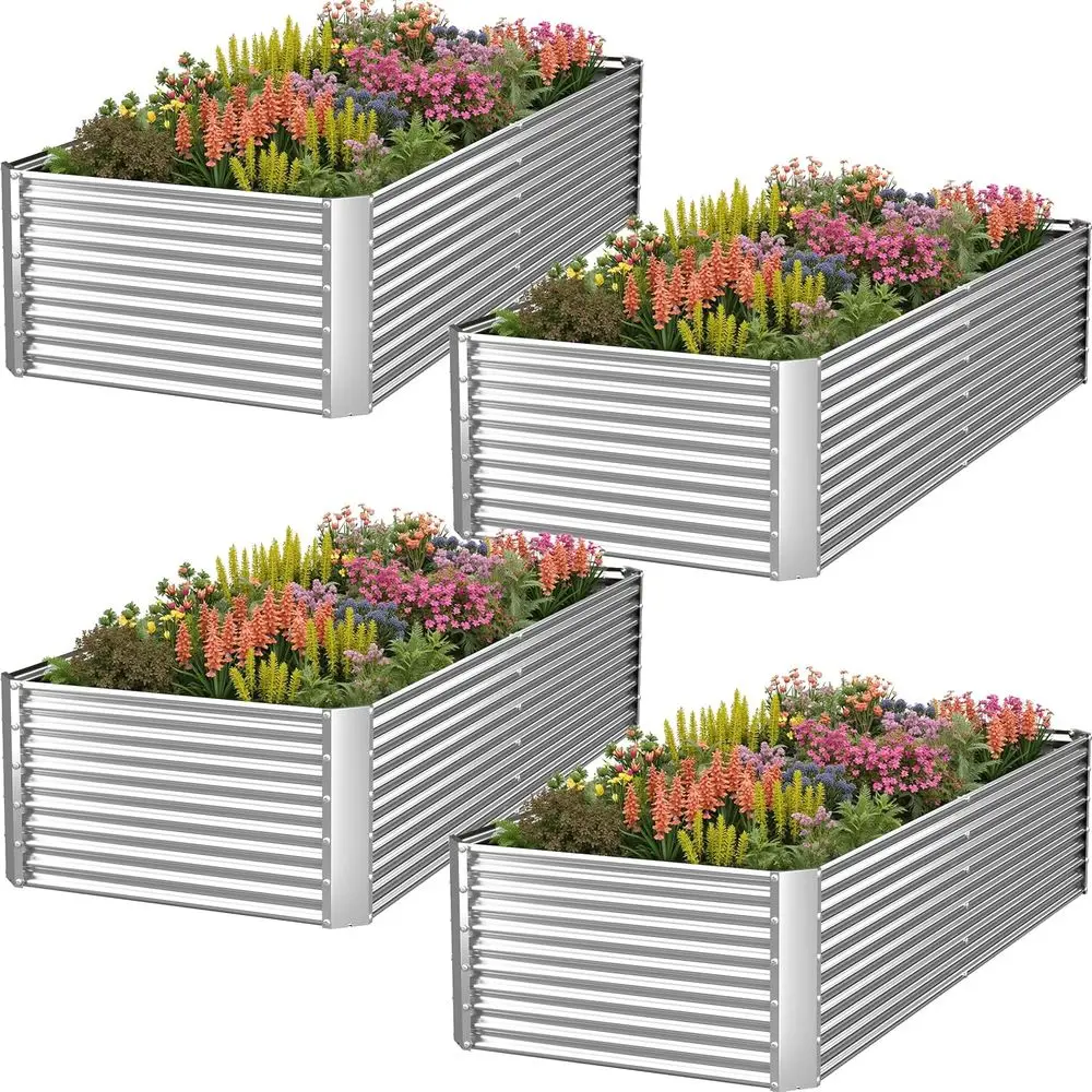 

Elevated Corrugated Steel Garden Bed, 6x3x17 Inches, for Outdoor Vegetables and Flowers
