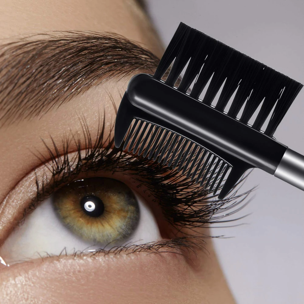 Peigne à sourcils et à cils, brosse modelante, Double tête, combinaison de cils, outil de maquillage professionnel pour femmes et filles, 1 pièce