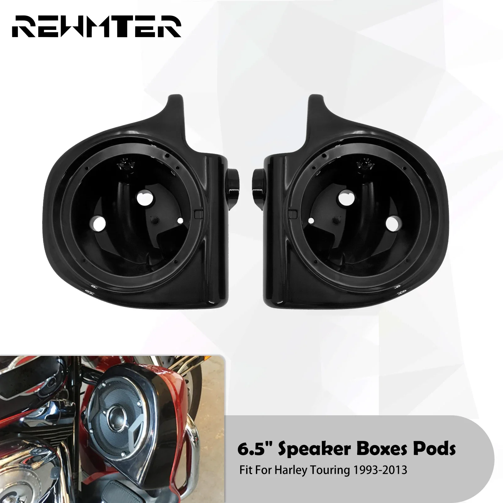 

Motorcycle 6.5" Speaker Boxes Pods Lower Vented Fairing Speaker Box For Harley Touring FLHR Street Electra Glide Ultra 1993-2013