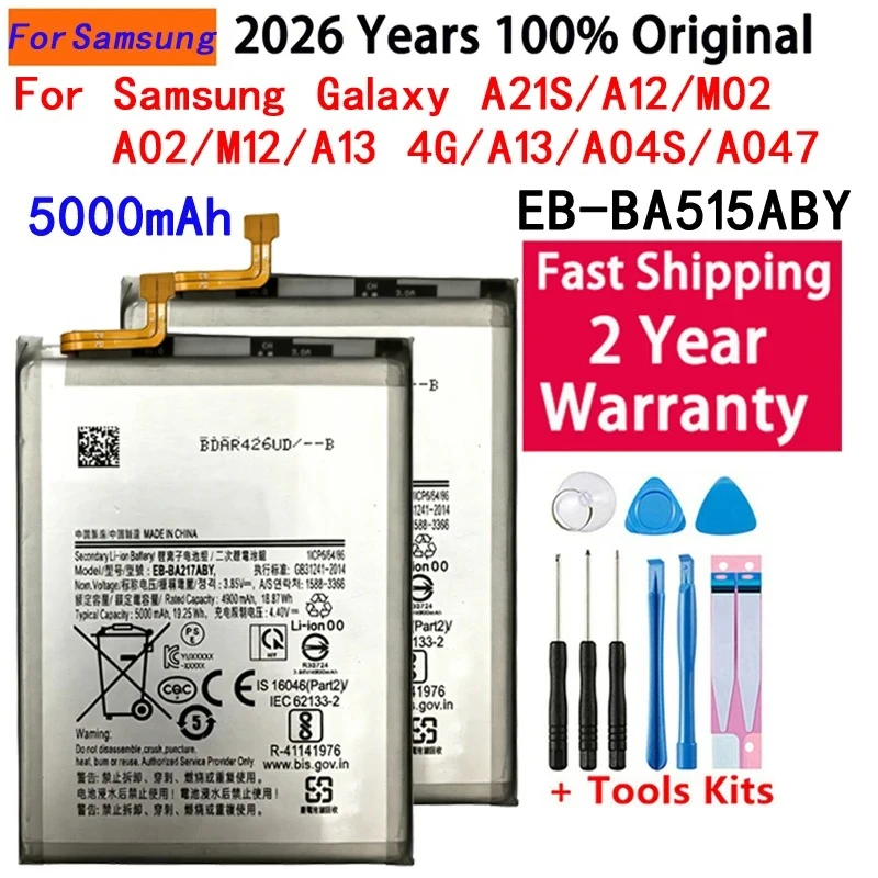 100% New  High Quality EB-BA217ABY Battery For Samsung Galaxy A21S/A12/M02/A02/M12/A13 4G/A13/A04S/A047 Batteria Batter+Tools