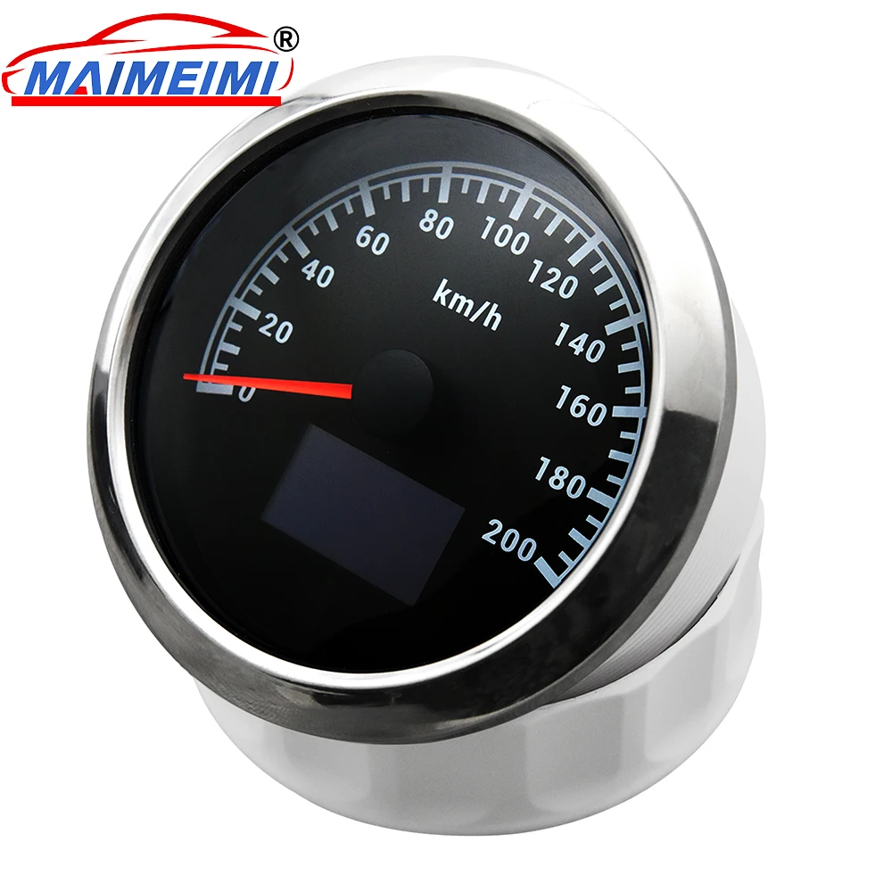 

85mm GPS Speedometer 7 Color Backlight 30/60/120/200KMH Speed Gauge With COG Trip Mileage with GPS antenna for car boat