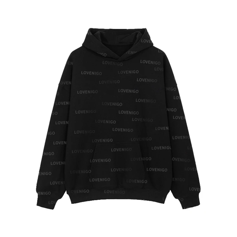 

NIGO Black Hooded All-Letter Knitted Pullover Sweatr #nigo5786