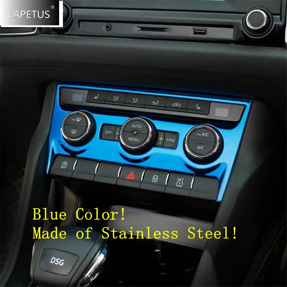 

Stainless Central Control Air AC Conditioning Button Switch Decor Panel Cover Trim For Skoda Kodiaq 2017 - 2022 Car Accessories