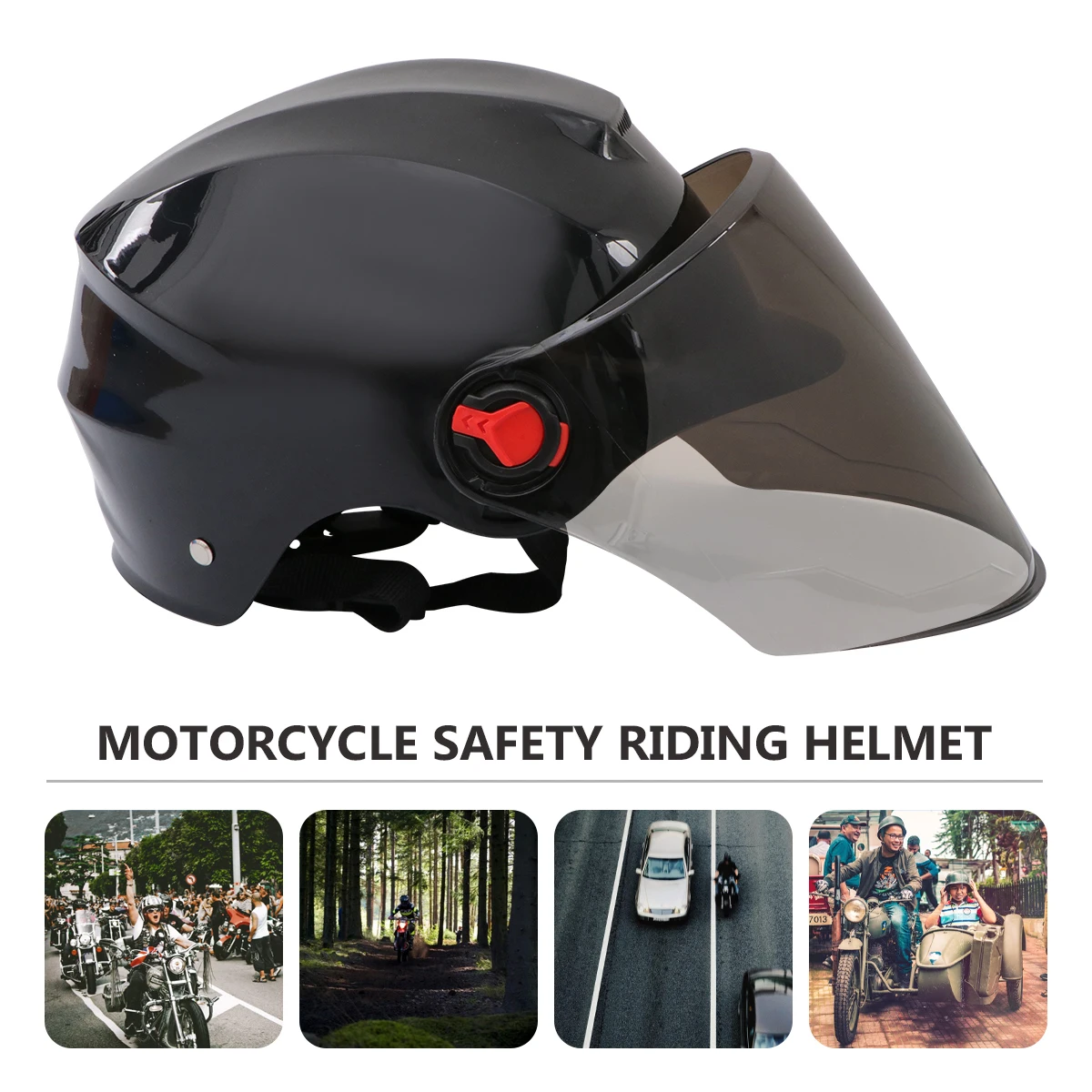 

Electric Motorcycle Lightweight Breathable Durable Shell Adult Riding Cap Black Bike Helmets For Cycling Safety Gear