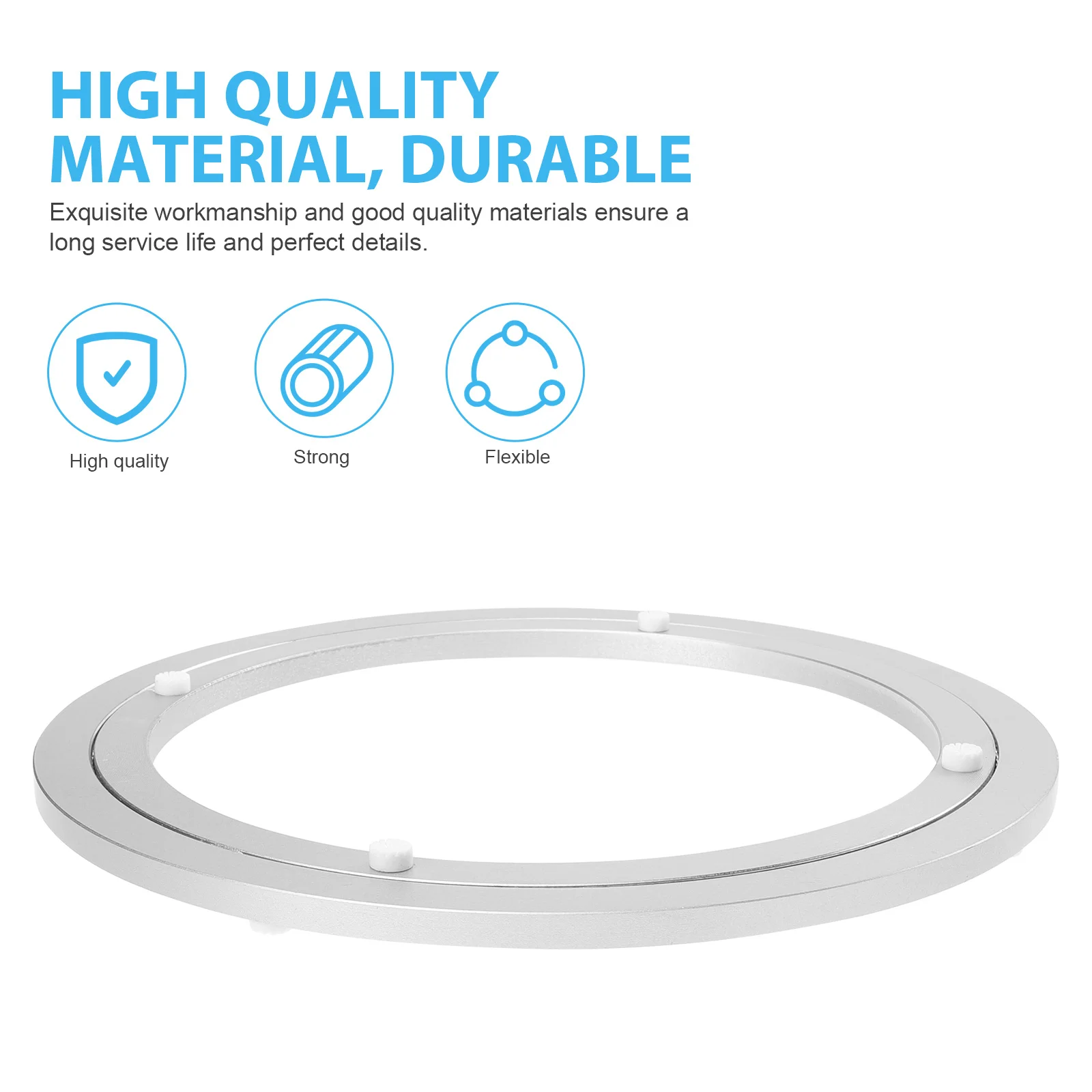 

Aluminum Alloy Turntable Round Swivel Plate Smooth Base Rotating Bearing Suitable Banquets Restaurants Kitchens Dining