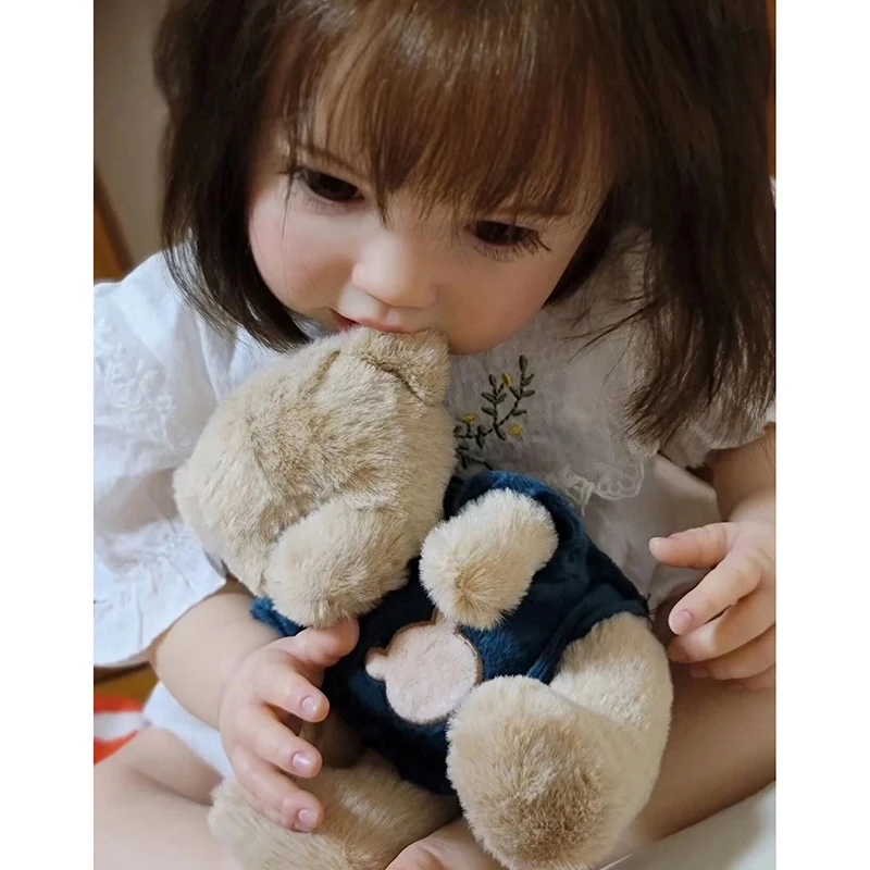 24-calowa Lalka Reborn Niemowlę Lottie Księżniczka Dziewczynka Miękka w Dotyku Ręcznie Robiona Lalka Artystyczna 3D Odcień Skóry z Widocznymi Żyłkami Boneca Reborn