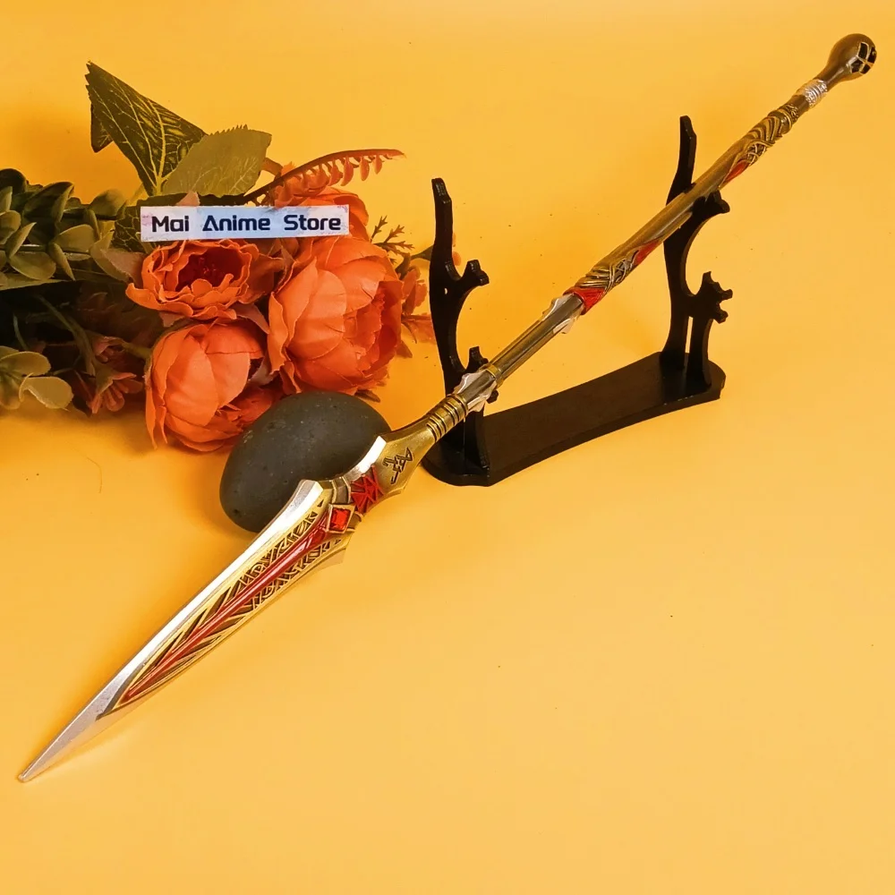 Espada de Damasco God of War Katana Kratos de 13,7 pulgadas y 35cm, espada de doble hoja, accesorio de Cosplay, juego 3A, tamaño Mini, Katana japonesa, juguete para regalo