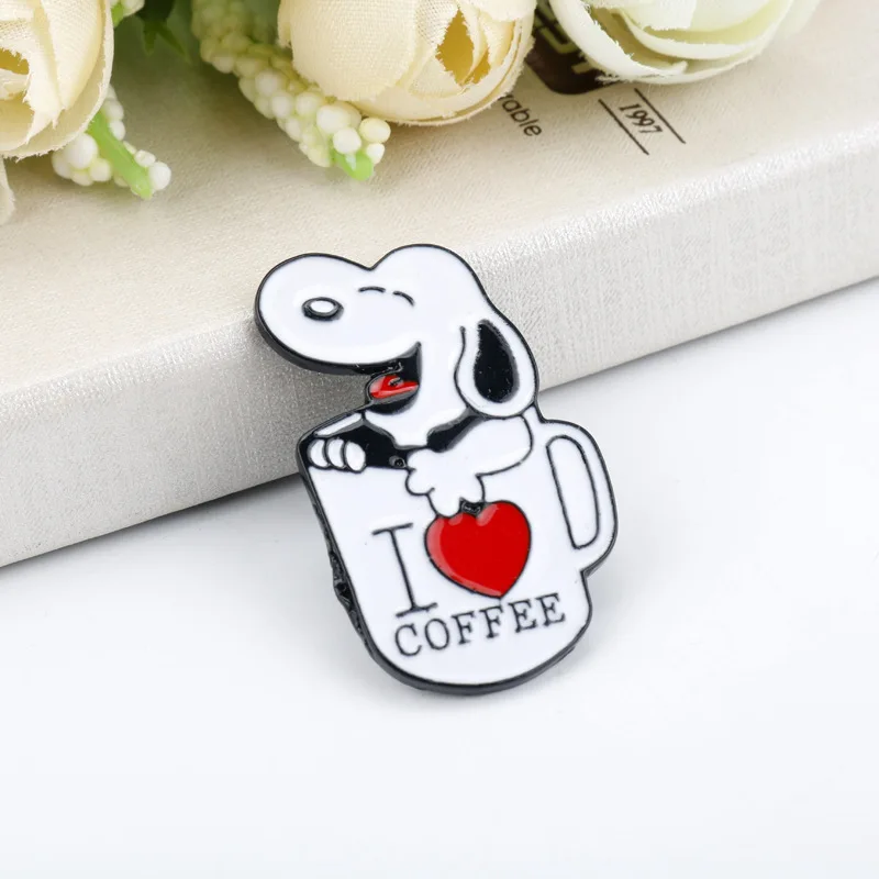 Snoopy Brooch Cute Cartoon Japanese Badge Cute Dog Lapel Badges for Backpacks Briefcase Pin for Clothes Accessories Jewelry image 4