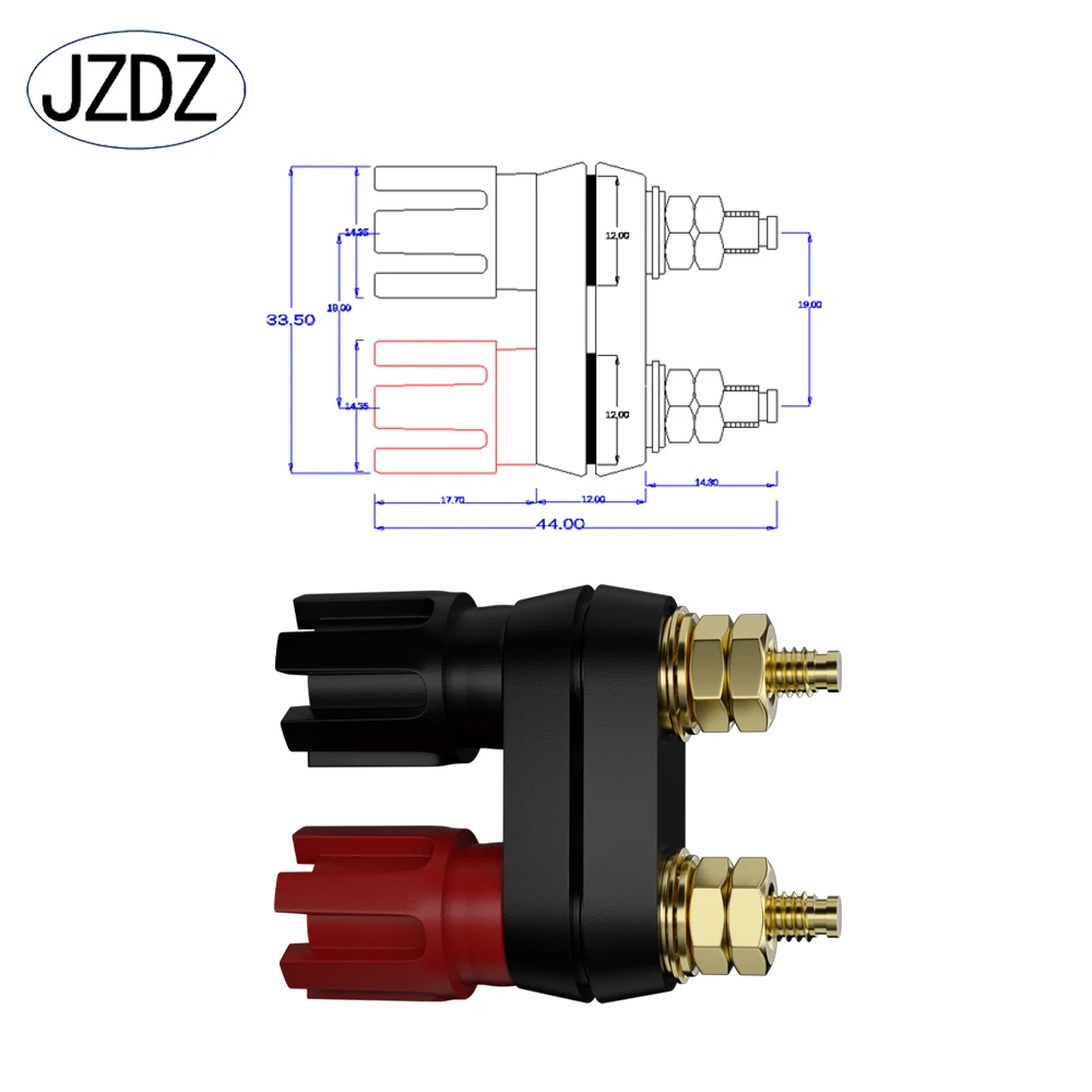 JZDZ 2PCS Dual Banana Plug Terminals Red Black Connector Amplifier Terminal Binding Post Banana Speaker Plug Jack J.50020