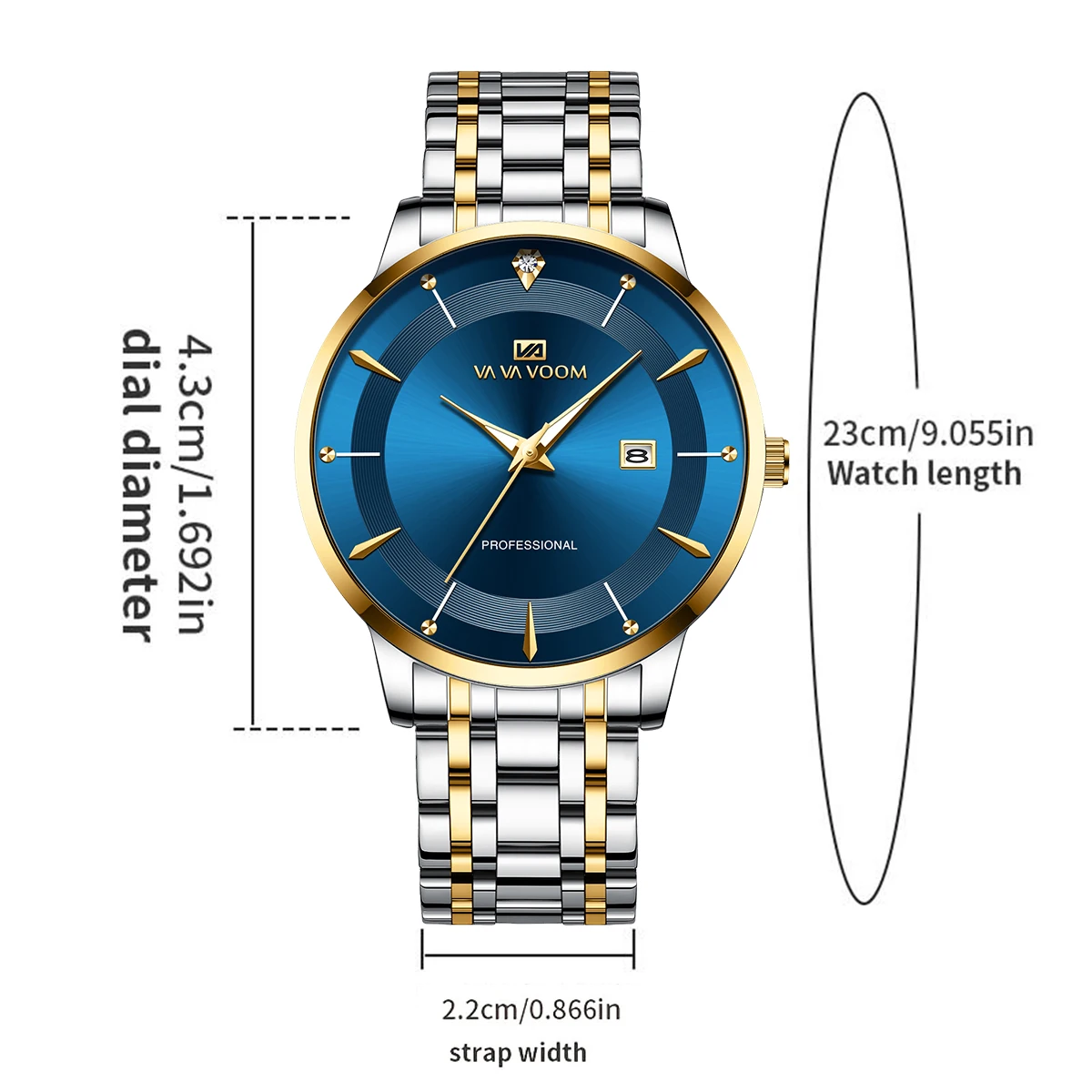 1PC Mens Luxury Watch 43mm Simple Business Dial Stainless Steel Strap Fashion Quartz Movement Leisure Sports Gift Watch for Men