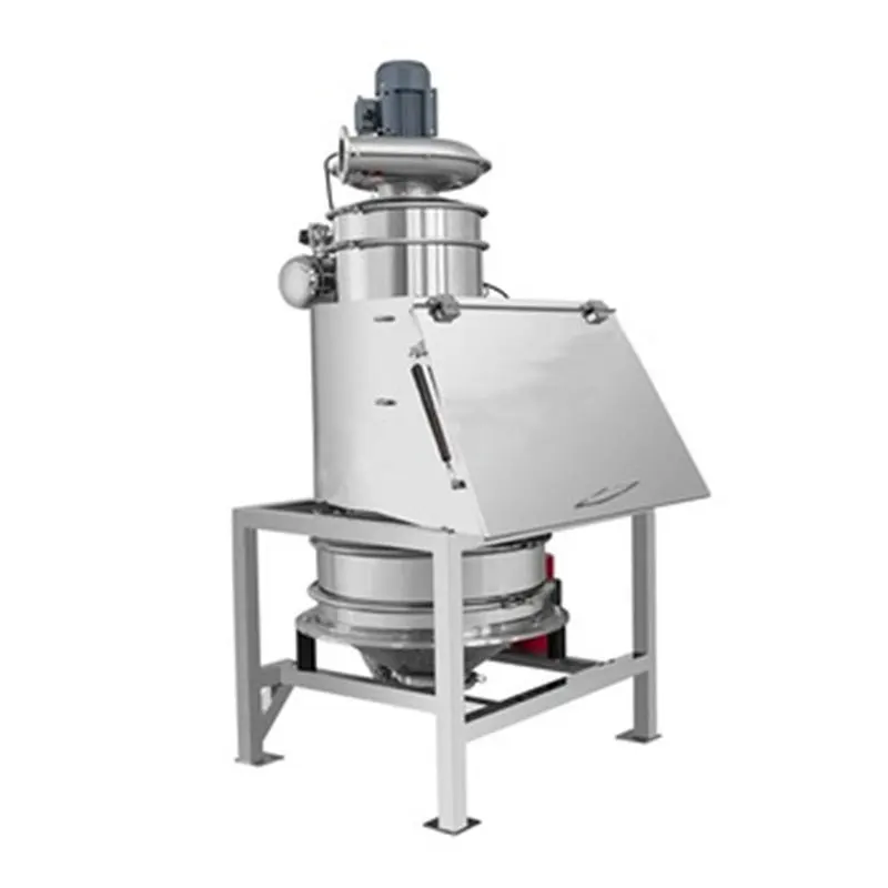 Lithium battery industry graphite powder manual automatic feeding vibration screening equipment dust-free pouch