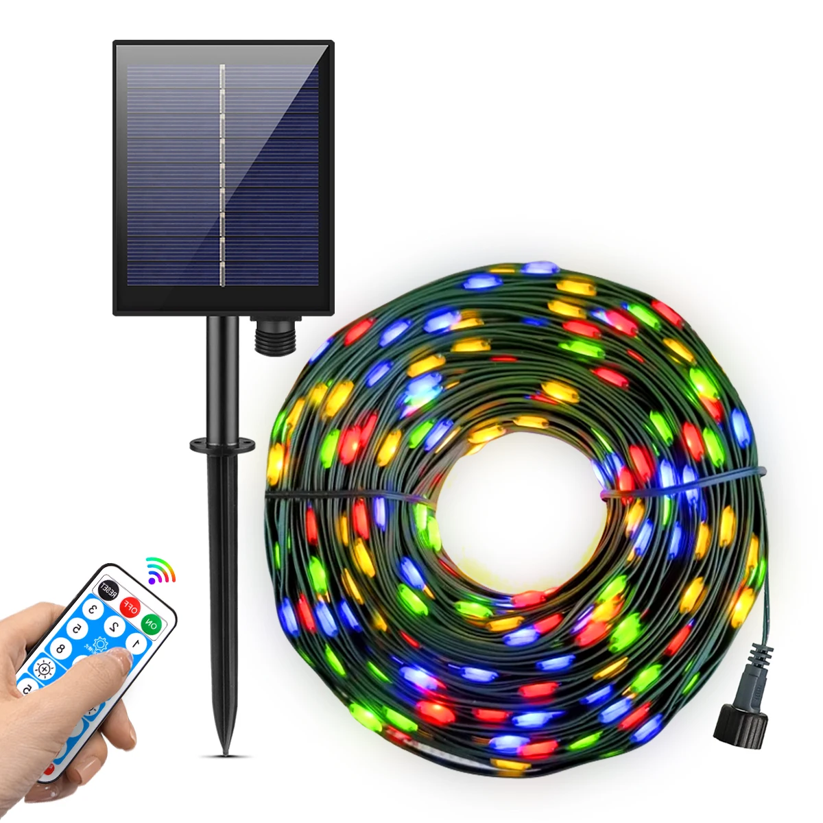 Upgraded Solar Panel LED String Light Waterproof Outdoor Solar Fairy Lights 8 Modes For Outside Yard Garden Patio Camping Decor
