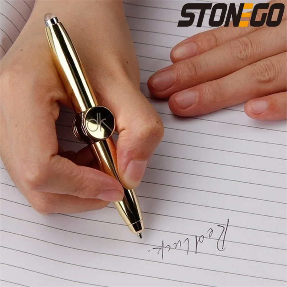 STONEGO Relieve Stress Spinner Pen Stonego Gyroscope Decompression Light Ball Pen Shape Finger Gyro Writing Pen