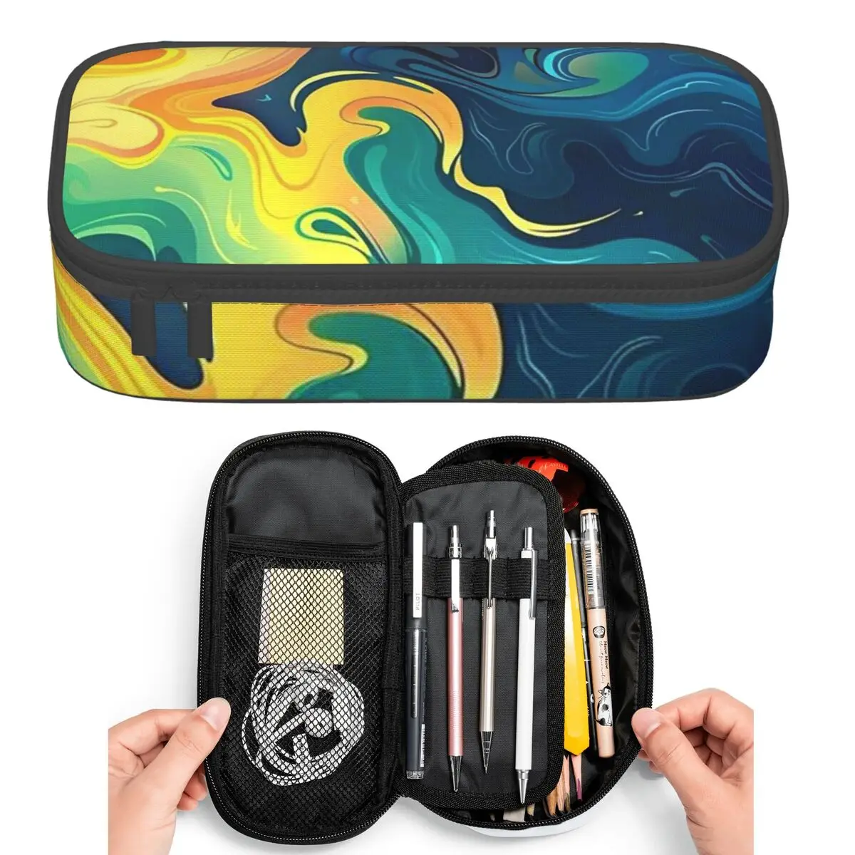 Vibrant Colorful Pattern Pencil Cases for Students Pen Box Pencil Bag Big Capacity Pencil Pouch Pen Holder