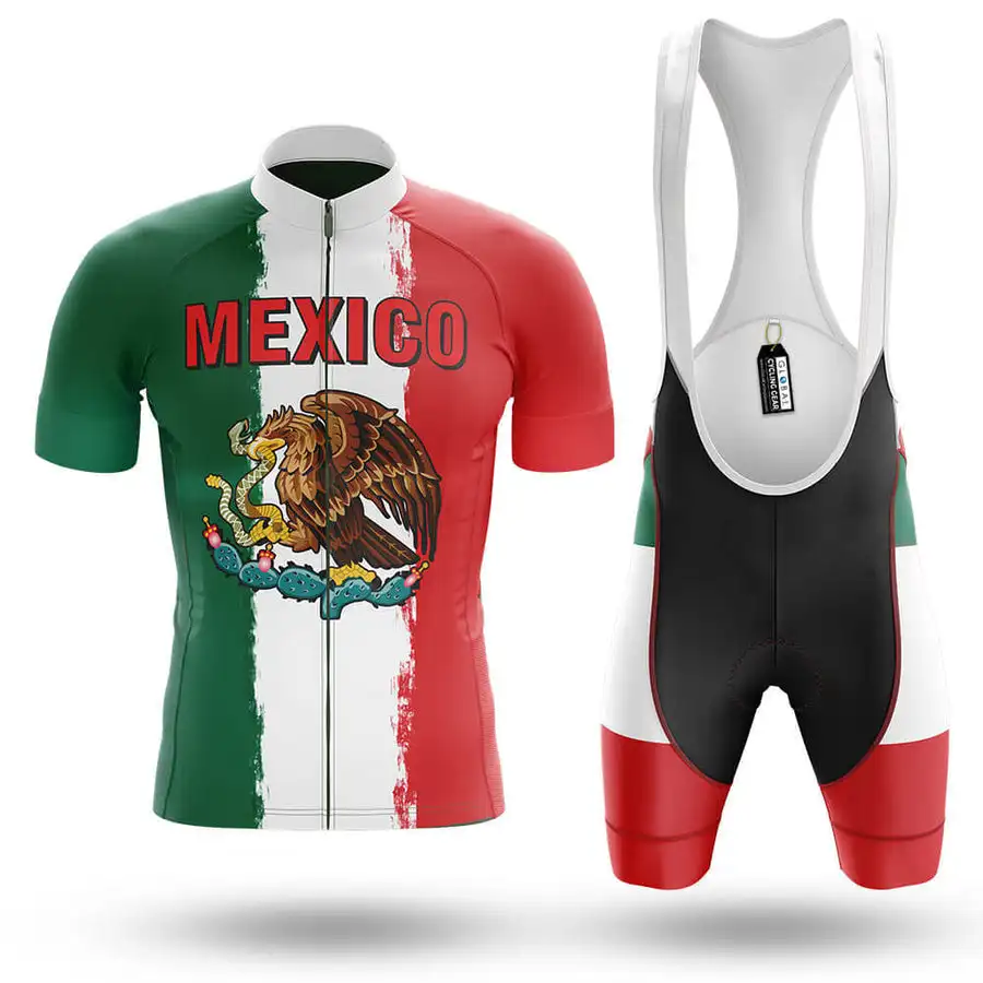 

LASER CUT 2024 Mexico NATIONAL team SHORT SLEEVE CYCLING JERSEY SUMMER CYCLING WEAR ROPA CICLISMO+BIB SHORTS