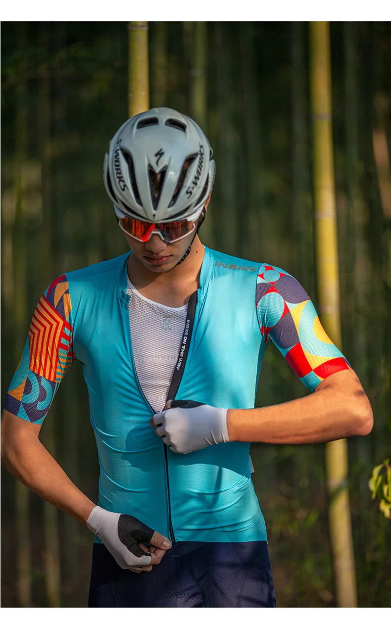 INBIKE Herren Radtrikot Kurzarm Sommer Atmungsaktiv Straßen- und Mountainbike-Bekleidung Outdoor-Sportbekleidung Fahrradbekleidung – Detail 8
