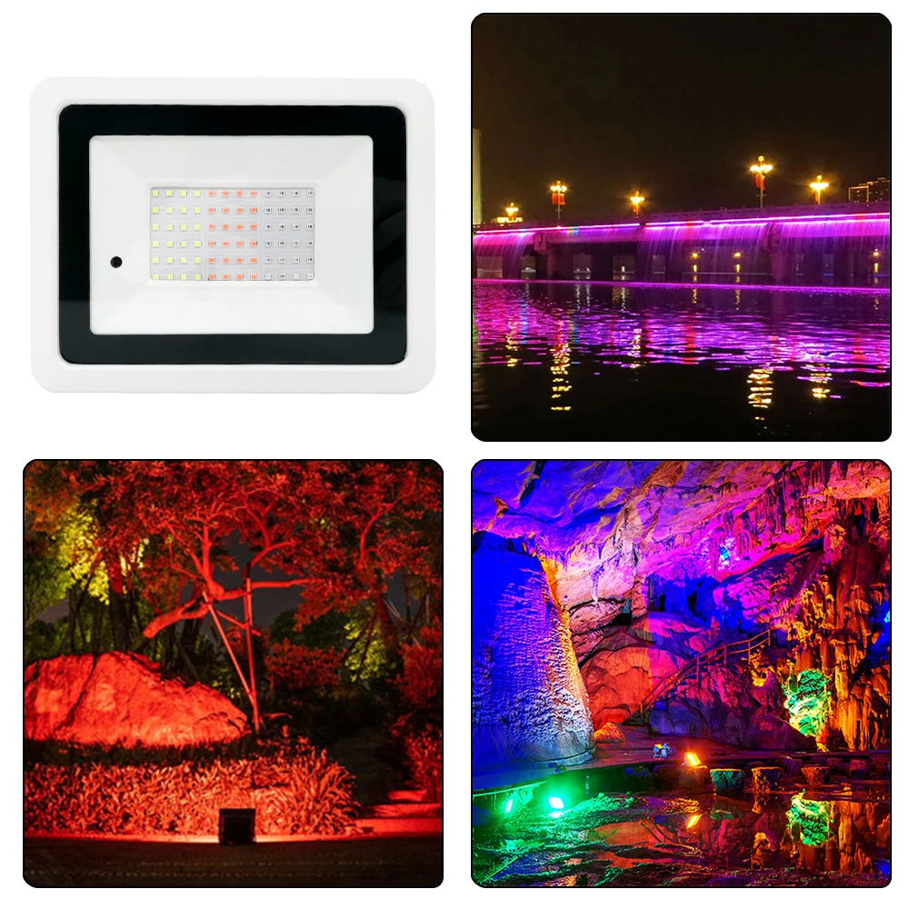 Projecteur LED RGB à large faisceau, conforme à la norme IP68, éclairage d'extérieur, idéal pour le jardin, 20/30/50/100W, AC 220/110V