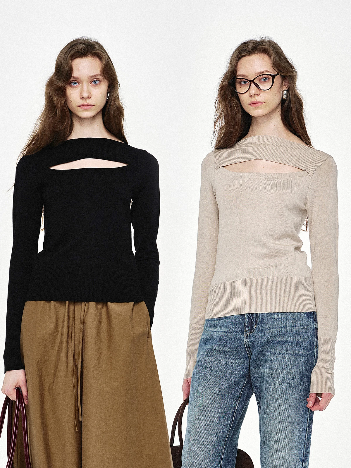 

Marllen Hollow out Slim Fit Knitwear Ele Geometric Long Sve Base irt Women Casual Sle Breathable Soft Fabric