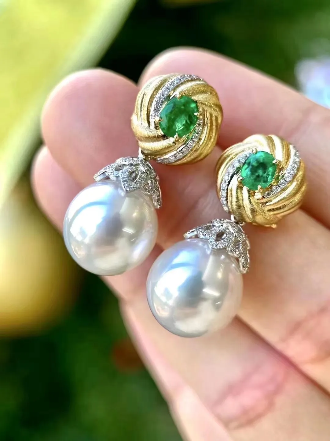 

MJ Pearl Earrings Fine Jewelry 925 Sterling Silver Round 10-11mm Nature Fresh Water White Pearls Drop Dangle Earrings Present