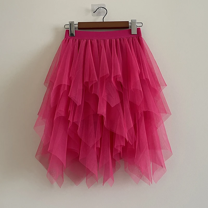 

Асимметричная юбка Me с высокой талией, женская юбка-миди, пышная тюлевая юбка, утягивающая корейская юбка трапециевидной формы из смеси хлопка из полиэстера