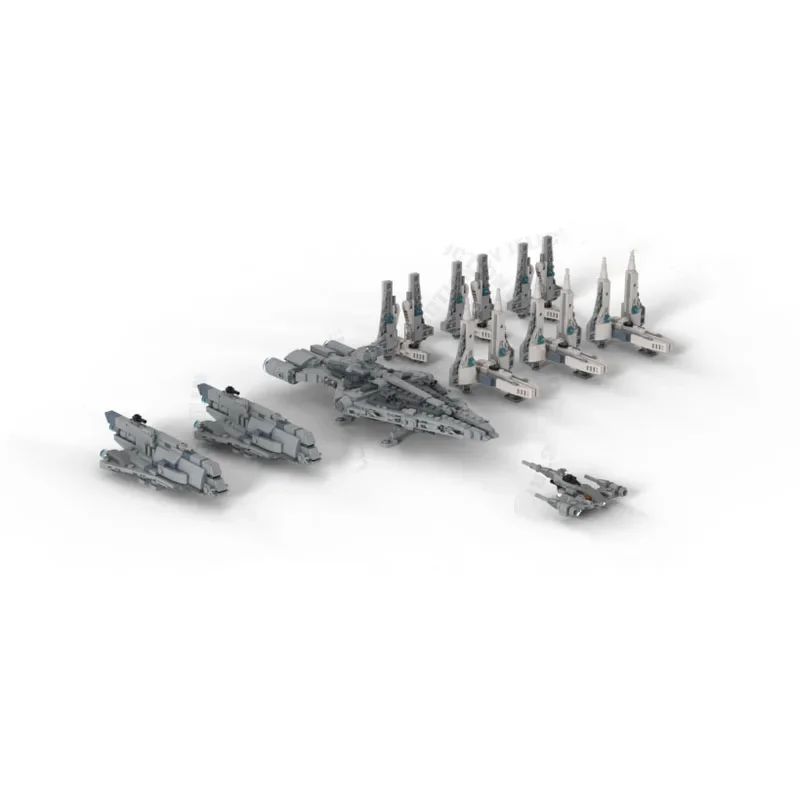 

1191PCS Moc Star Battle Micro Diorama: MANDALORIANs Fleet 3D Poster Model Building Blocks Bricks Diy Creative Toy Kid Gift