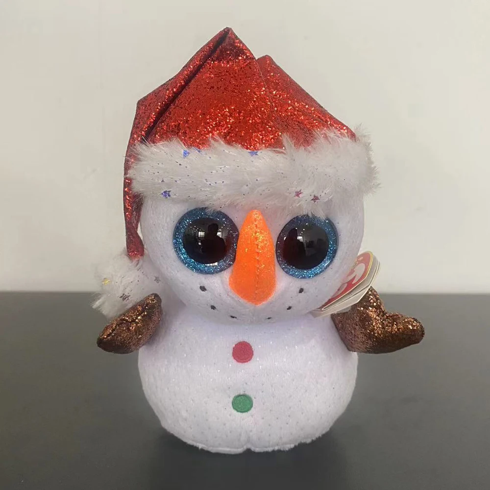 16cm Ty Beanie Boos Flurry The Christmas Snowman Plush Animal Plush Toy Doll Gift