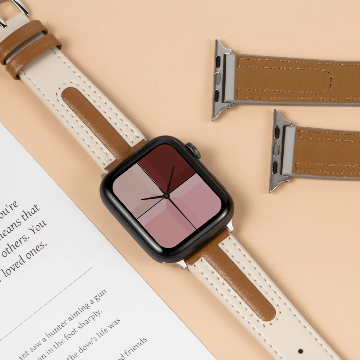 Apple Watch シリーズ 11 S10 42/46mm 9 8 7 41mm 45mm バンド 42mm Ultra 3 49mm ブレスレット iWatch SE3 6 5 4 3 40/44mm用レザーストラップ