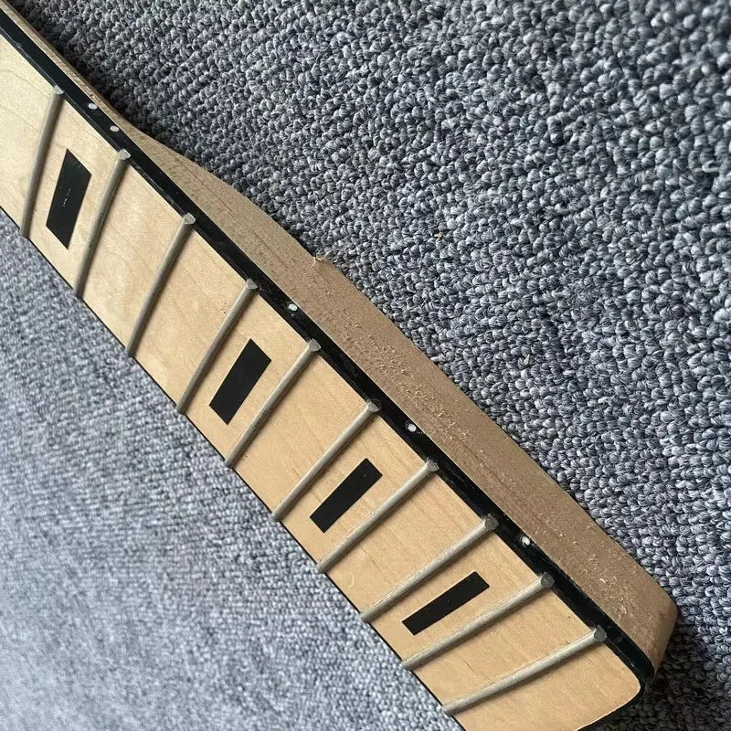 RN437 Left Hand Bass Guitar Semi Finished Version 4 String Electric Bass Neck Custom Order No Logo for DIY No Paints