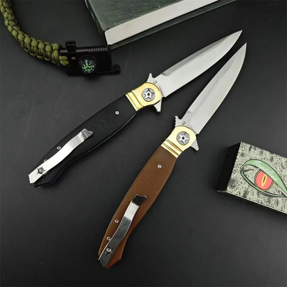 High Quality Russian Reptilian Folding Pocket Knife 440c Blade G10 Handle Outdoor EDC Survival Camping Hiking Hunting Tools