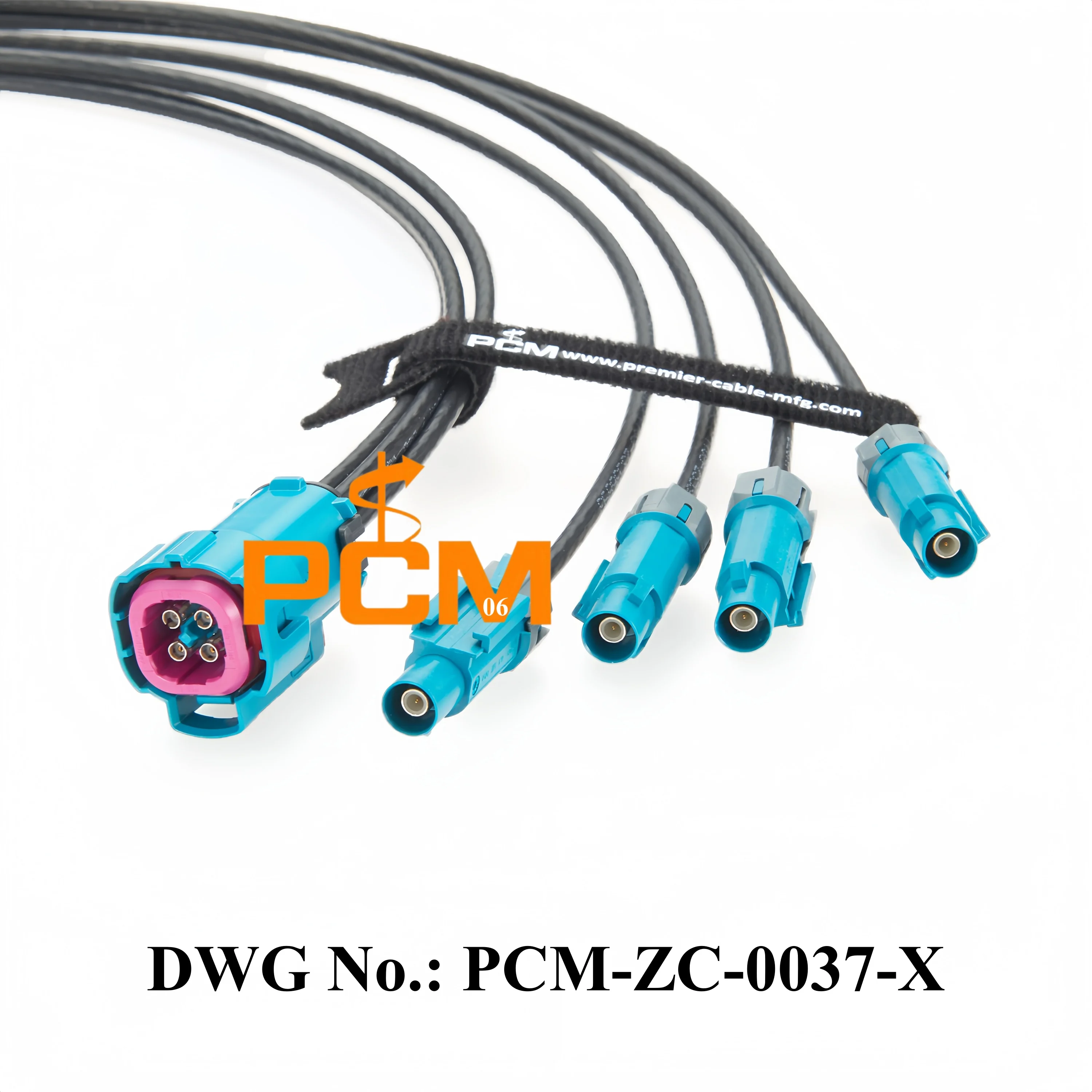 Original Rosenberger IP67 Waterproof Mini FAKRA 4-In-1 Female AMK14K-1M4Z5-Z to Quad FAKRA Male 59Z176-C01-Z RF Coaxial Cable - Image 3