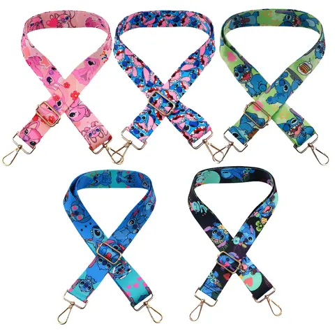 귀여운 스티치 백 스트랩 여성용 컬러 스트랩, 크로스 바디 메신저 숄더백 액세서리, 만화 조절 벨트 스트랩