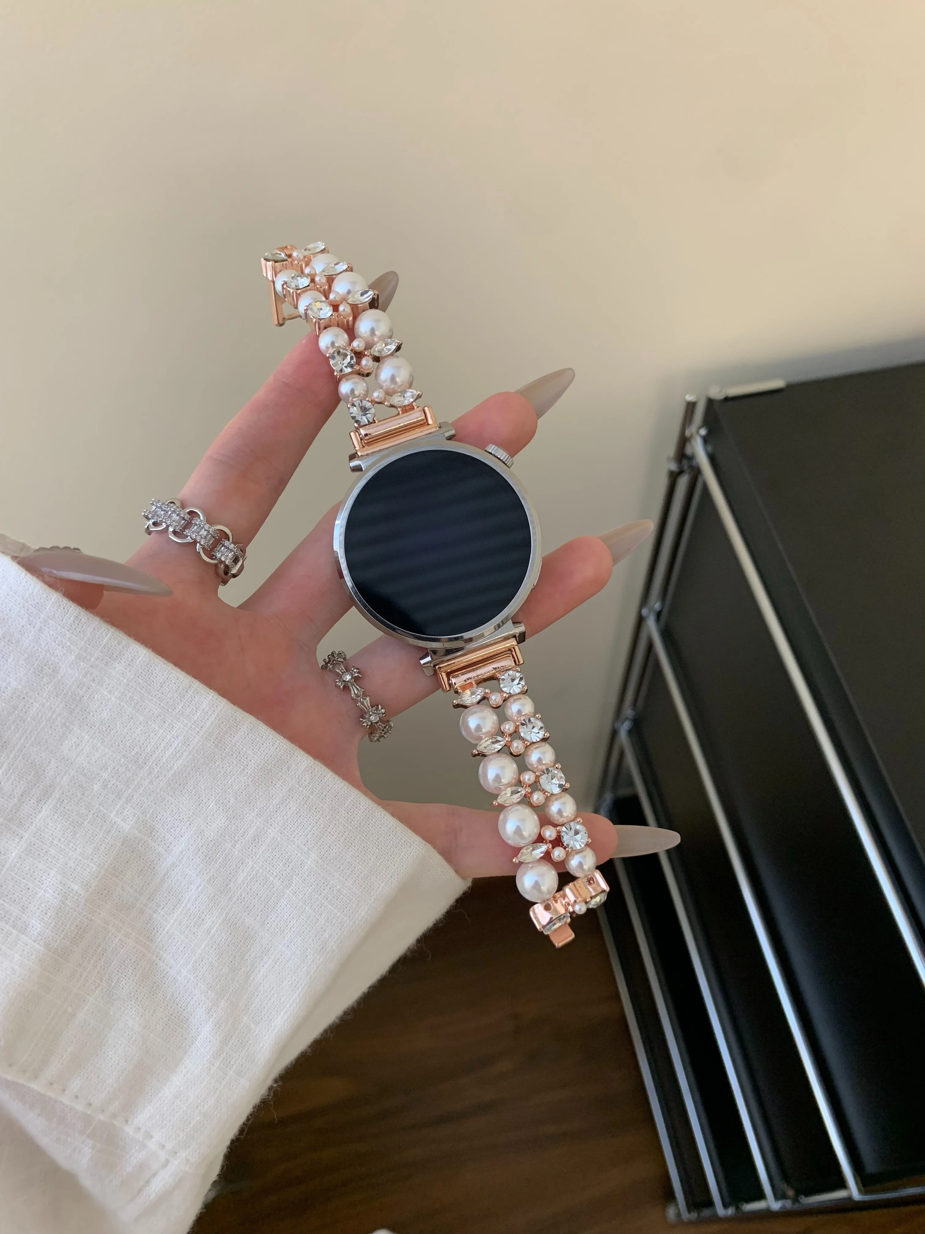 

22mm/20mm/18mm Double Row Pearl Fashion Strap for Huawei GT5/GT5 Pro/GT4/GT2/3/4