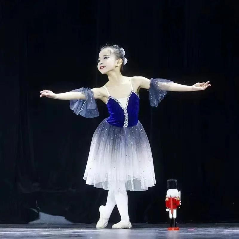 

Child Long Ballet Dress Performance ClothingGirls Women Ballet Tutu Skirt Gymnastic LeotardProfessional Belly Dance Costume
