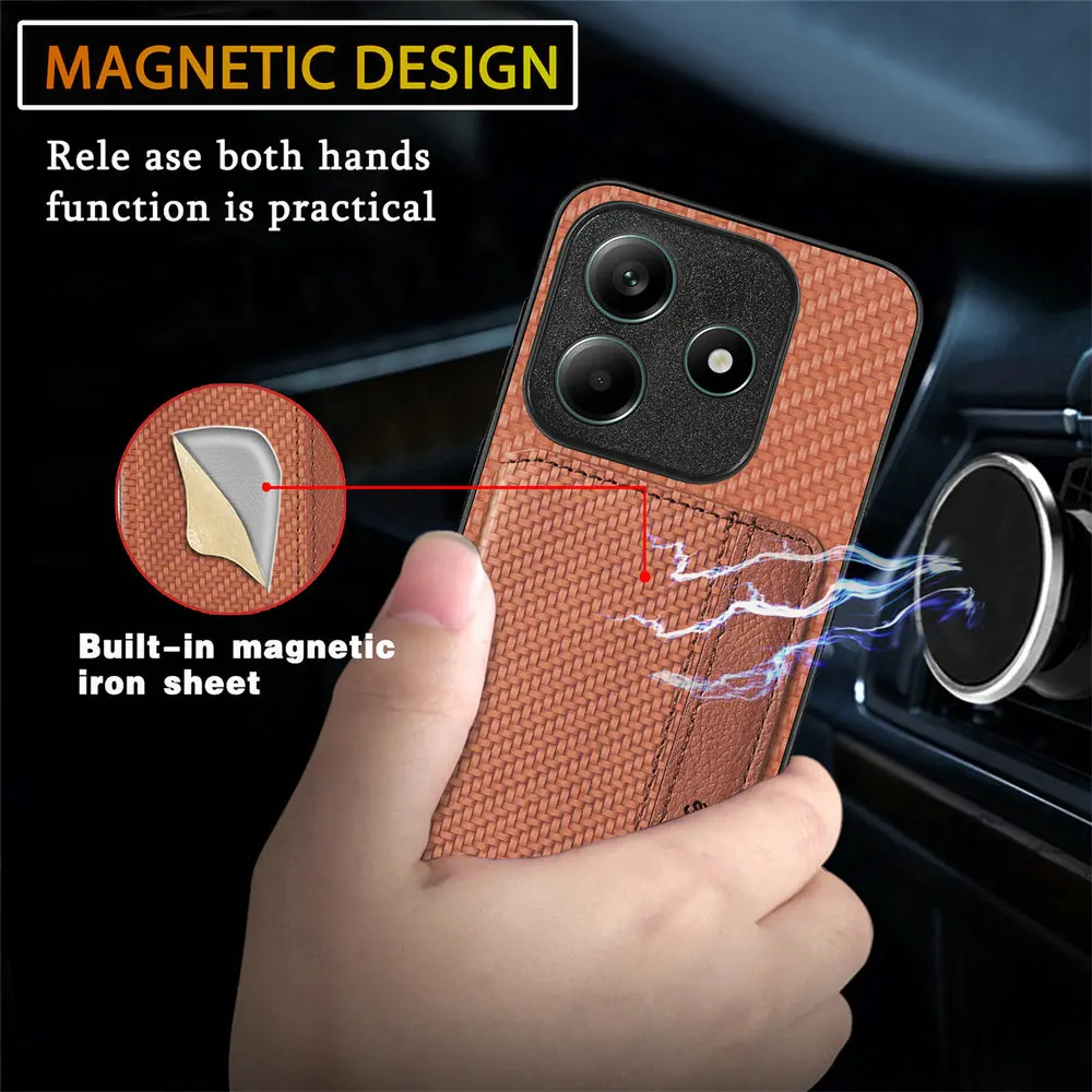 Skórzane etui RFID z magnetycznym zamknięciem na karty do OPPO A5 Pro A6 5G 4G, luksusowe etui ochronne na obiektyw, odporne na wstrząsy, do OPPO A 5 A6X A6K A5Pro — zdjęcie produktu 6